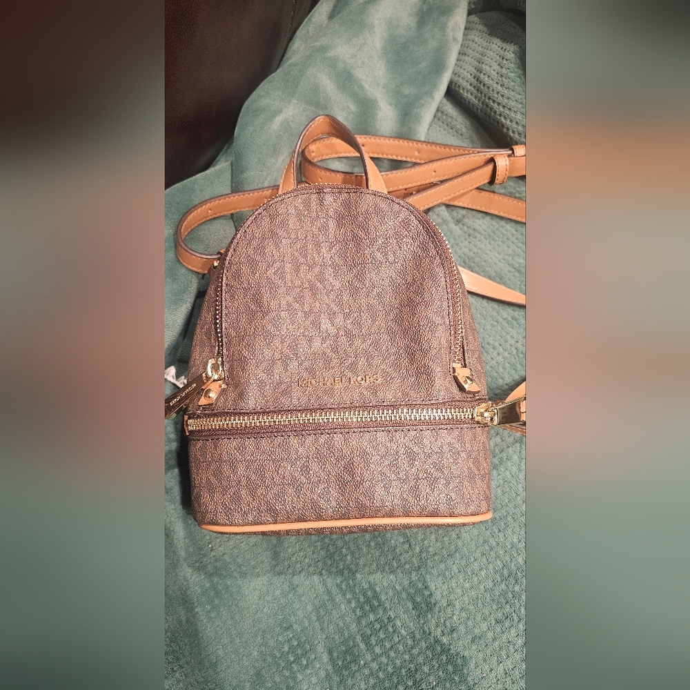 Michael Kors Small Brown and Tan Backpack